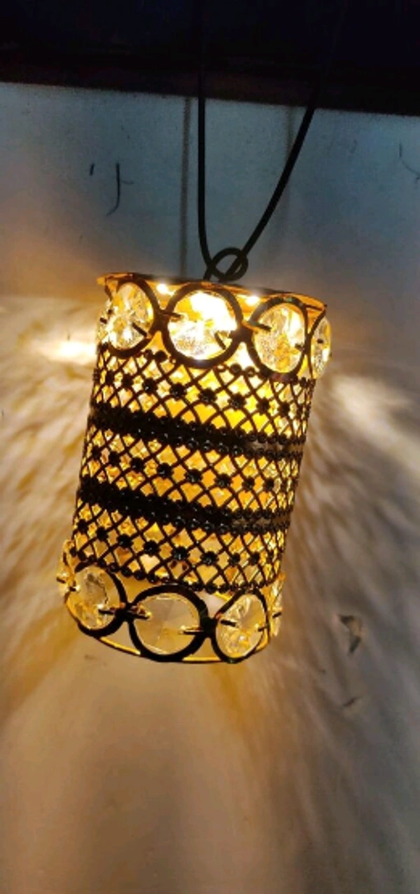 Electric Opearted Fully Assembled Gold Chandeliers & Pendant Lights - Free Size, Gold, Pendent Light, Pack of1